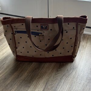 Fossil Brown and Tan Polka Dot Tote